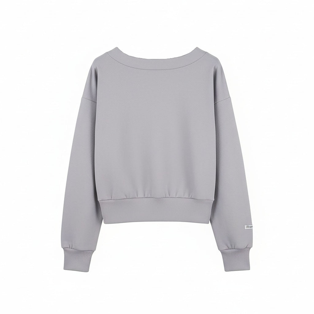 Cropped Cardigan Cotton Fleece