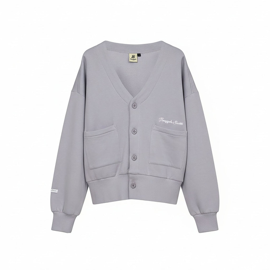 Cropped Cardigan Cotton Fleece