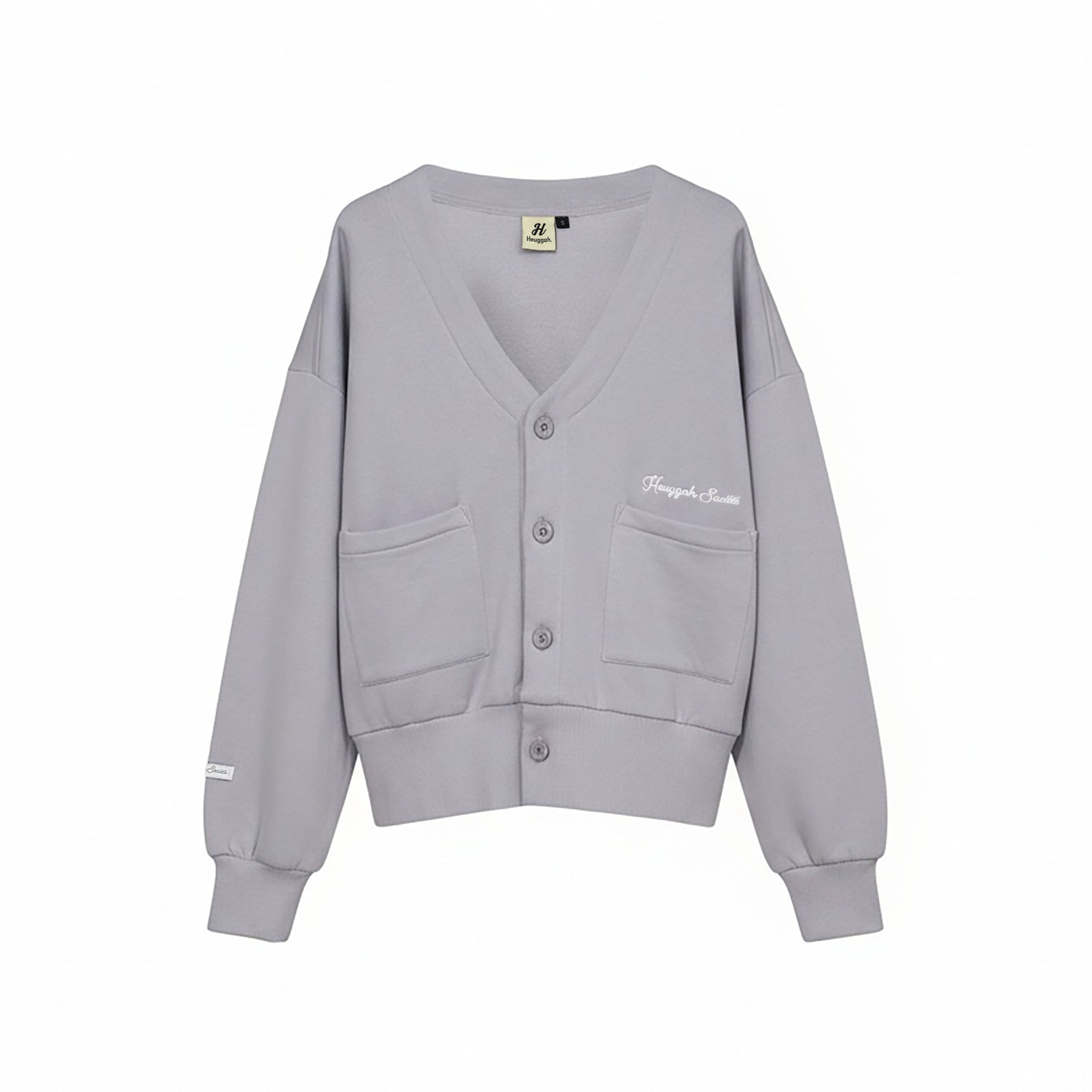 Cropped Cardigan Cotton Fleece