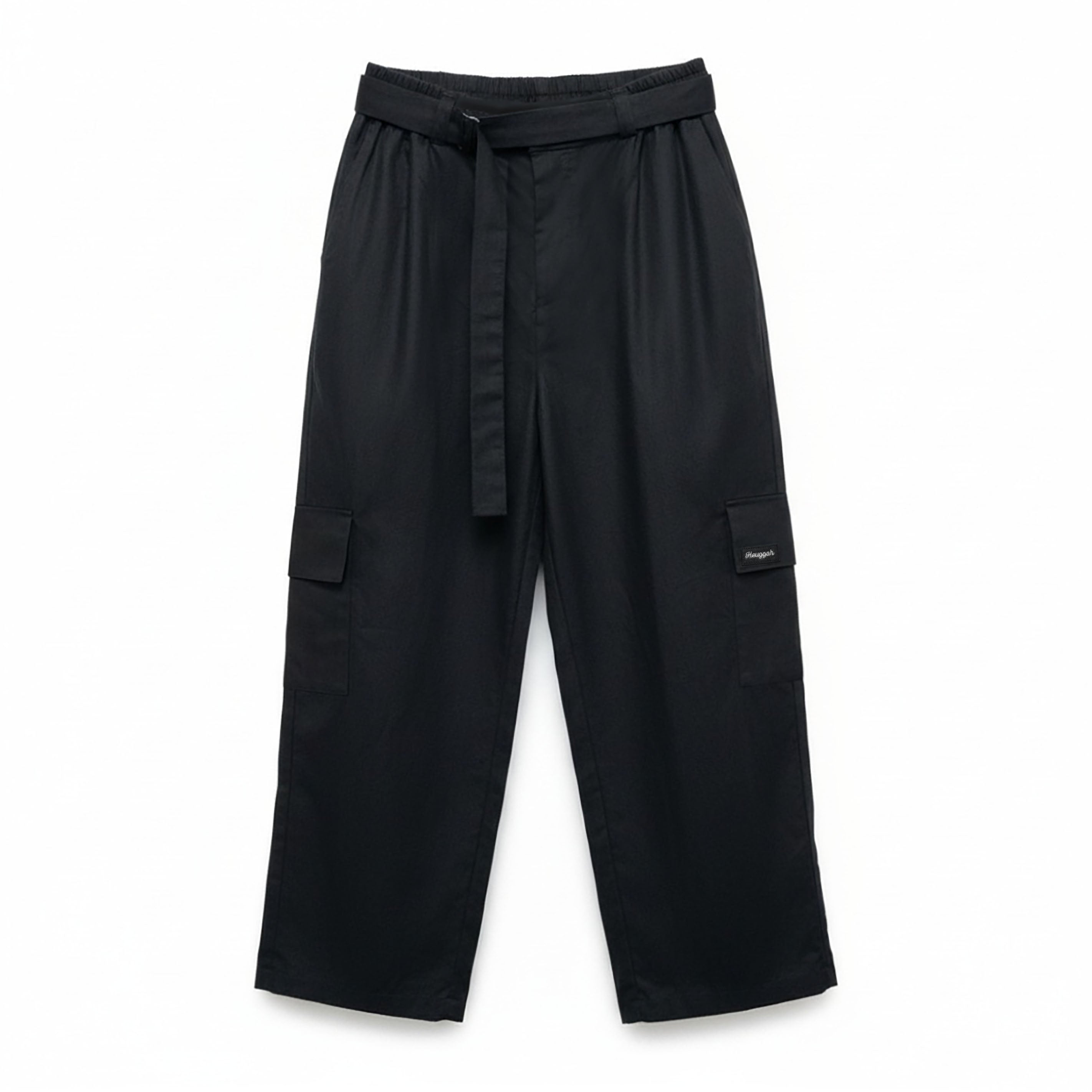 Cotton Twill Relaxed Pants Self Belt