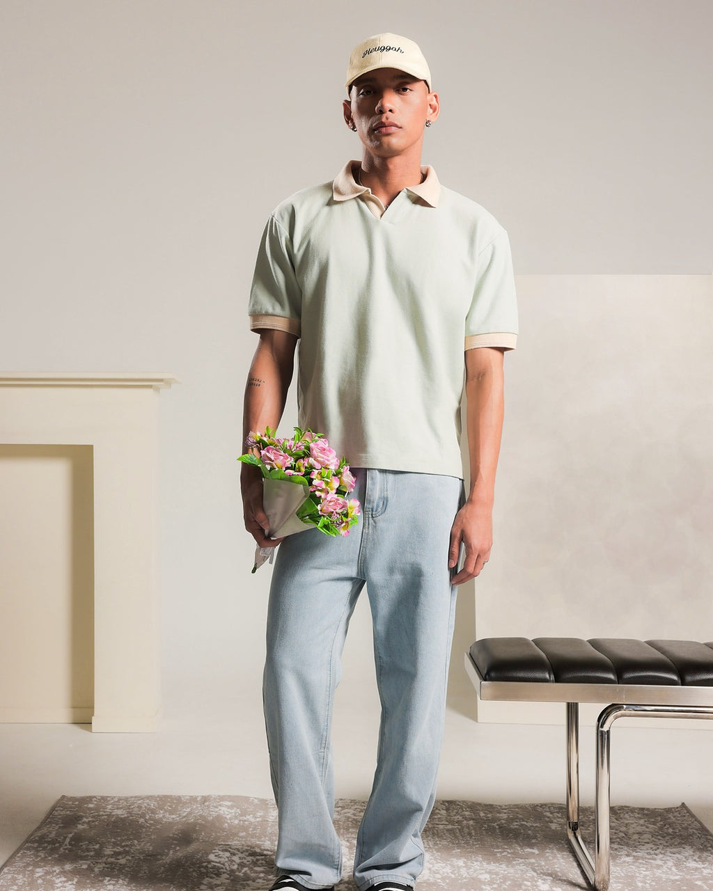 Boxy Dual Tone Polo Shirt