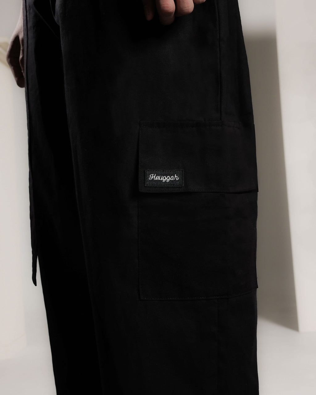 Cotton Twill Relaxed Pants Self Belt